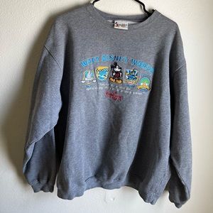 Walt Disney Four Worlds Color Embroidered Crewneck